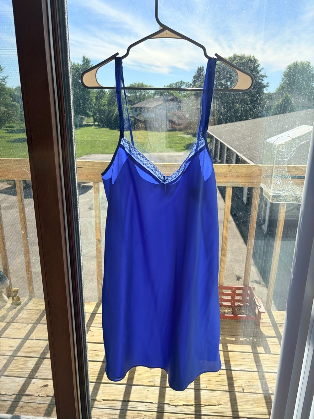 Morgan Taylor Blue Lace Trim Slip Size Medium